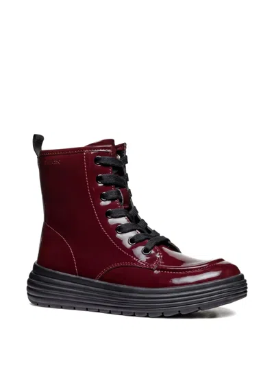 Geox Kids' Lace-up Fastening Boots In Red