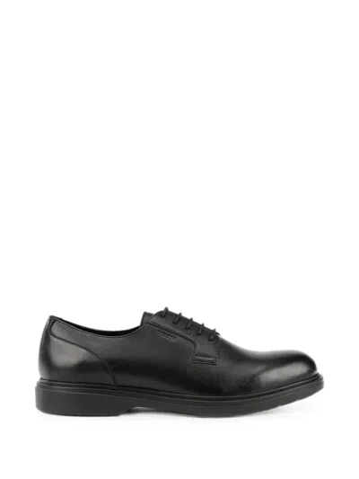 Geox Lace-up Fastening Leather Derby Shoes In Animal Print