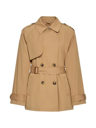 Geox Lampedusa Short Brown Double-breasted Trench Coat