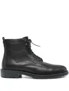 Geox Leather Biker Boots In Black