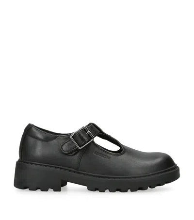 Geox Kids' Leather Casey Mary Jane Shoes In Black