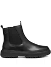 Geox Leather Chelsea Boot In Black