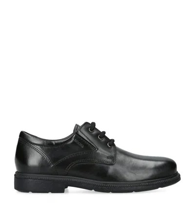 Geox Kids' Leather Federico Shoes In Black