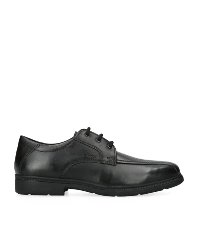 Geox Kids' Leather Federico Shoes In Black