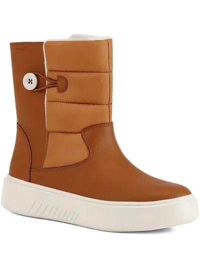 Geox Leather High-top Sneakers In Brown