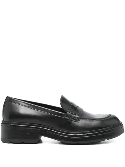 Geox Leather Loafers In Black