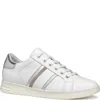 Geox Leather Panelled Sneakers In White
