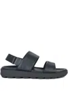 Geox Leather Sandals In Black