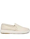Geox Leather Slip-on Sneakers In Neutral
