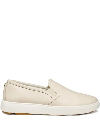 Geox Leather Slip-on Sneakers In Neutral