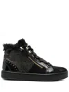 Geox Leelu Leather Ankle Boots In Black