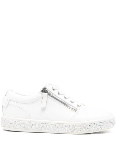 Geox Leelu Zip Embellished Sneakers In White