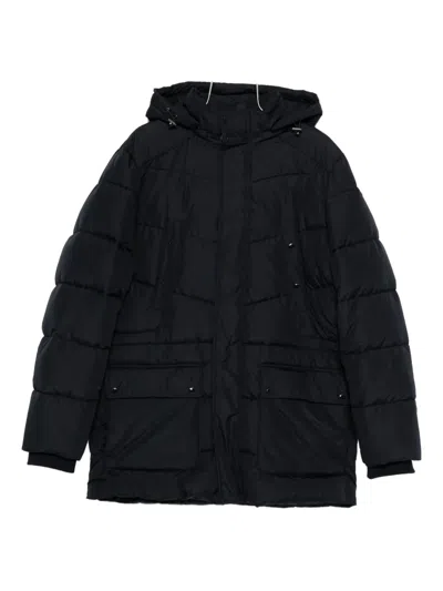 Geox Leitan Quilted Hooded Jacket In Black