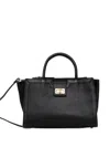 Geox Leonory Leather Tote Bag In Black