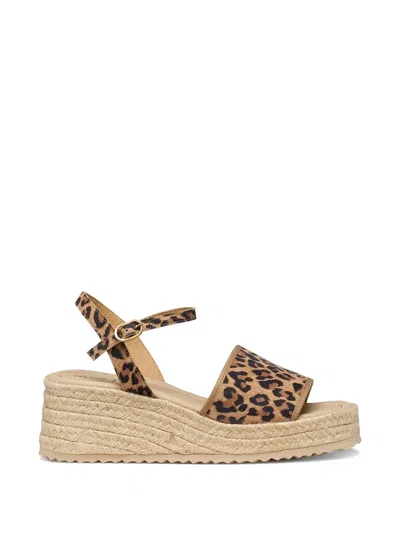 Geox Leopard-print Wedge Espadrilles In Neutral