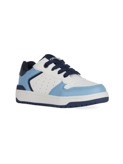 Geox Little Kid's & Kid's Washiba Sneakers In White Blue