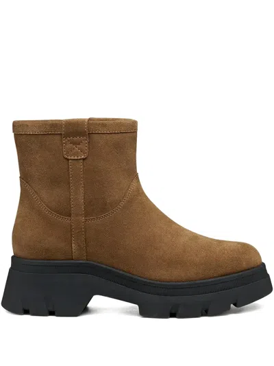 Geox Lug-sole Ankle Boots In Brown