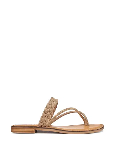 Geox Maddalusia C Crystal-embellished Braided Sandals In Neutral