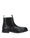 Geox Man Ankle Boots Black Size 7 Leather, Elastic Fibres