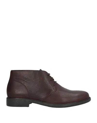 Geox Man Ankle Boots Dark Brown Size 9 Leather
