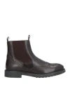 Geox Man Ankle Boots Dark Brown Size 7 Leather, Elastic Fibres