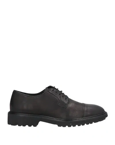 Geox Man Lace-up Shoes Black Size 9 Leather