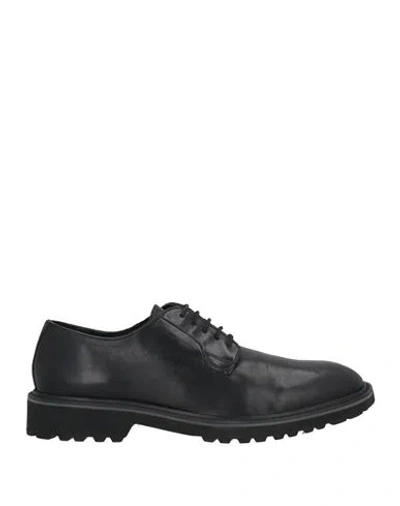 Geox Man Lace-up Shoes Black Size 9 Leather