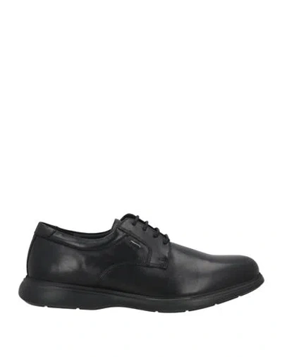 Geox Man Lace-up Shoes Black Size 9 Leather