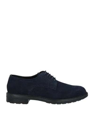 Geox Man Lace-up Shoes Midnight Blue Size 9 Leather