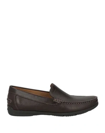 Geox Man Loafers Dark Brown Size 8 Leather