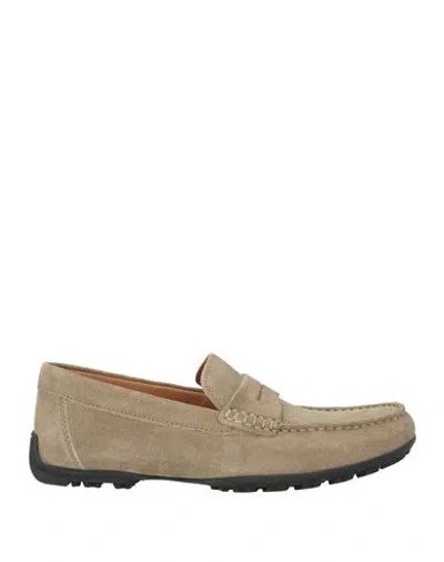 Geox Man Loafers Khaki Size 7 Soft Leather In Beige
