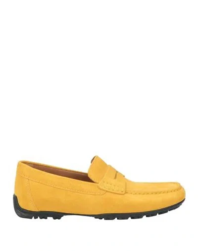 Geox Man Loafers Marigold Size 9 Leather In Yellow