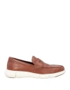 Geox Man Loafers Tan Size 9 Leather In Burgundy