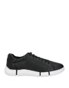 Geox Adacter Leather Lace-up Sneakers In Black