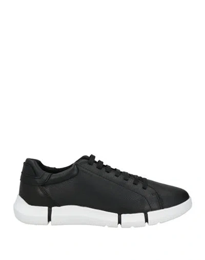GEOX GEOX MAN SNEAKERS BLACK SIZE 8 LEATHER