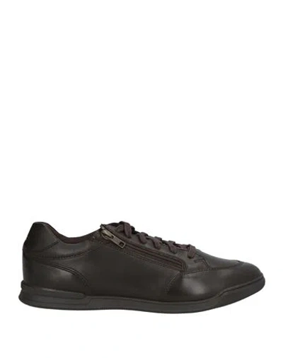 Geox Man Sneakers Dark Brown Size 9 Leather