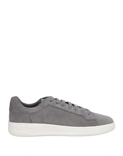 Geox Man Sneakers Grey Size 12.5 Leather In Grey