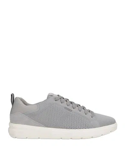 Geox Man Sneakers Grey Size 8 Textile Fibers, Leather