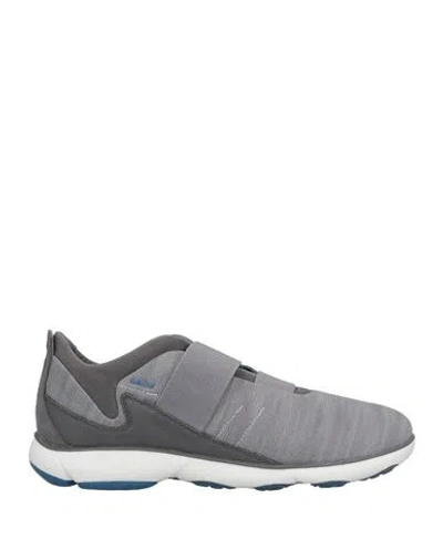 Geox Man Sneakers Grey Size 9 Textile Fibers, Soft Leather