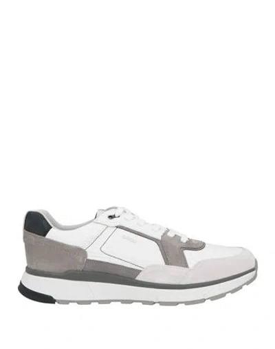 Geox Man Sneakers Light Grey Size 10 Soft Leather, Textile Fibers