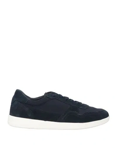 Geox Man Sneakers Midnight Blue Size 9 Leather, Textile Fibers