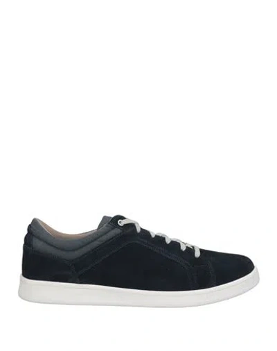 Geox Man Sneakers Midnight Blue Size 9 Soft Leather, Textile Fibers