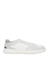 Geox Man Sneakers White Size 9 Leather, Textile Fibers