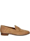 Geox Mantinea Penny-strap Suede Loafers In Brown