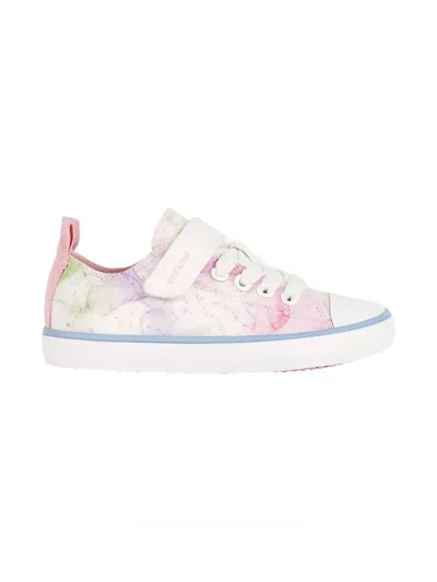 Geox Marbled-print Canvas Sneakers In Multi