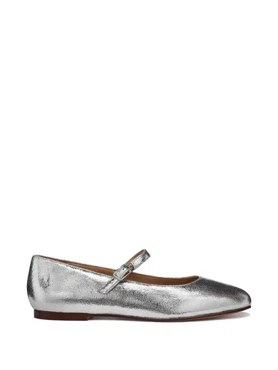 Geox Marsilea Buckle Strap Ballet Flats In Silver