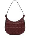 Geox Maryemy Quilted Zip Shoulder Bag In Burgundy