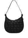 Geox Maryemy Quilted Zip-up Shoulder Bag In Black