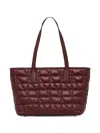 Geox Medium Gardren Quilted Leather Tote Bag In Burgundy