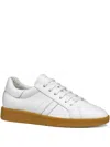 Geox Meleda Leather Lace-up Sneakers In White
